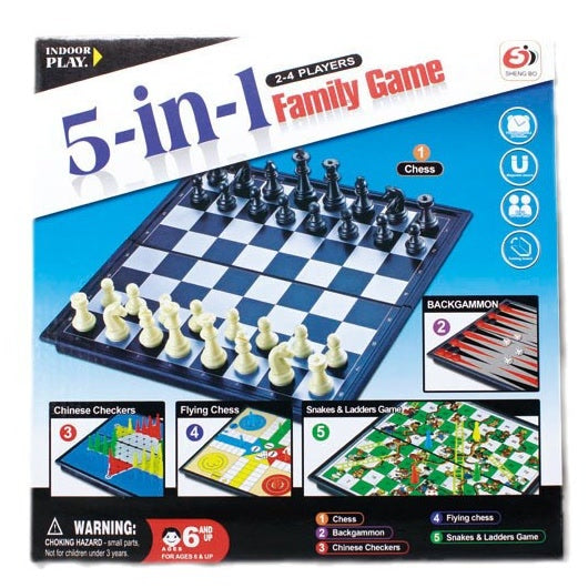 Trekkaboo Magnetic Travel Games 5-in-1 retail box showing all five games