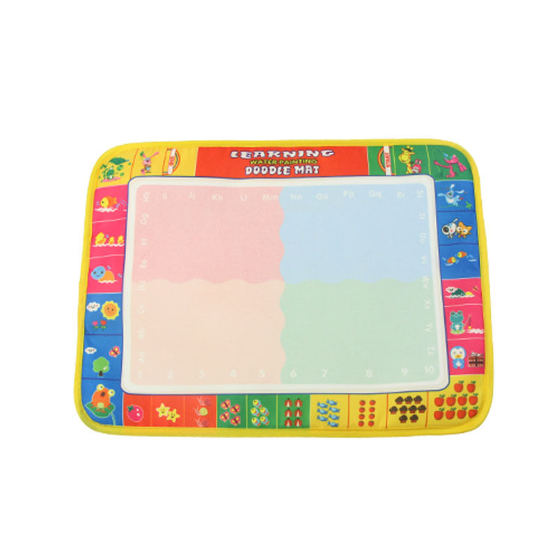 Trekkaboo Water Doodle Mat flat view showing the full drawing surface and learning border